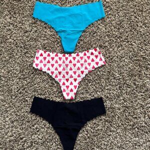 (3) NWT Victoria's Secret thong underwear, Size Large